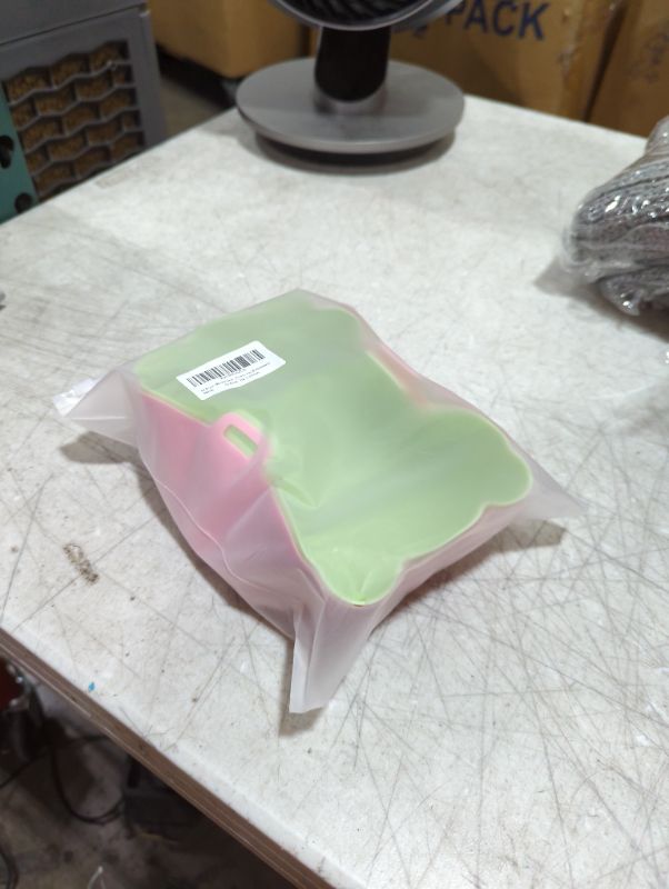 Photo 2 of 2 Pack Air Fryer Silicone Liners, Air Fryer Accessories for 3 to 5 QT, Replacement of Flammable Parchment Paper, Reusable Airfryer Liners Silicone, Baking Tray, Pink+Green, (Top 7.5in, Bottom 6.6in) Pink+Green 7.5inch?3 to 5 QT?