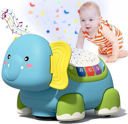 Photo 1 of BAKAM Crawling Toys for Babies 6-12 Months, Walking Toys for Infants 6-12 Months, Musical Elephant Crawling Helper Baby Gift Toy 