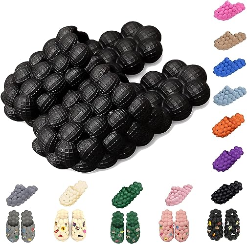 Photo 1 of AIMINUO Bubble Slides Slippers for Women Men,Funny Massage Slippers,Golf Ball Slides,Cloud Cushion Thick Sole Spa Slides,Non-slip Stress Relief Reflexology Sandals,Shower Bedroom Slippers 9-10