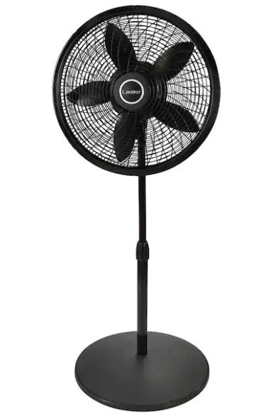 Photo 1 of 18 in. 3 Speeds Cyclone Pedestal Fan in Black with Adjustable Height, Oscillating