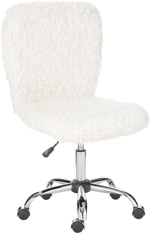 Photo 1 of Urban Shop Faux Fur Task Chair, White Shepra