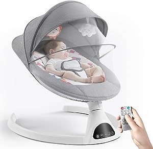 Photo 1 of Baby Swing for Infants, Electric Portable Baby Swing for Newborn, Bluetooth Touch Screen/Remote Control Timing Function 5 Swing Speeds Baby Rocker Chair with Music Speaker 5 Point Harness Gray





Baby Swing for Infants, Electric Portable Baby Swing for 