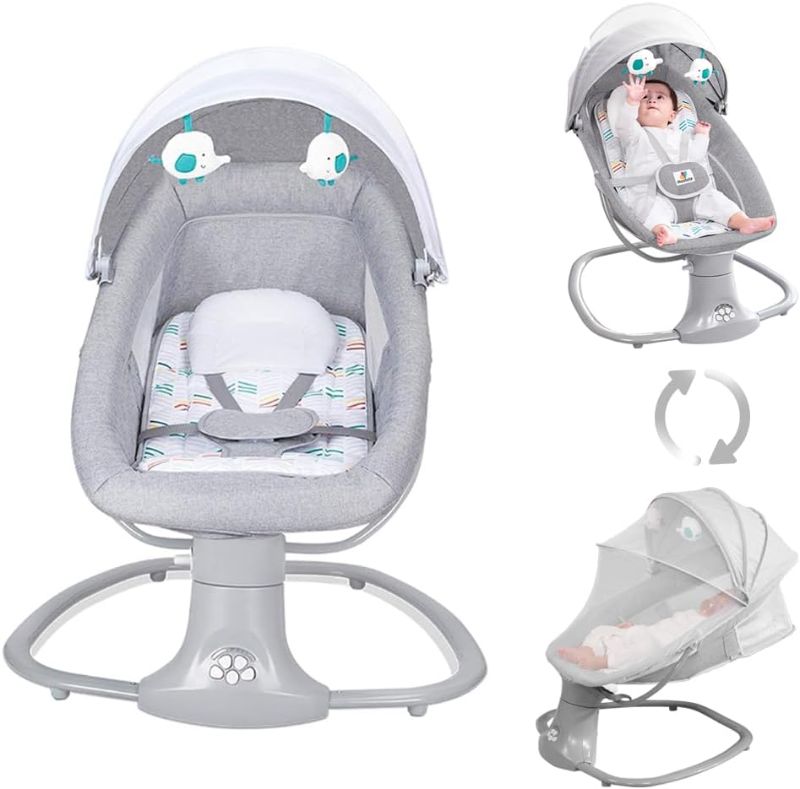 Photo 1 of Mastela Baby Swing for Infants Rocking Chair with Remote Control 3-in-1 Adjustable backrest Baby Bouncer Electric Adjustable Rocking Chair…