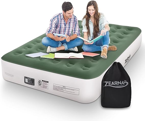 Photo 1 of Zearna Inflatable Air Mattress with Built in Pump 13 Inch for Tent Camping, Home Guest Bed - Adjustable Blow Up Mattress - Easy to Inflate (Queen Size) 80" L x 60" W x 13" T
