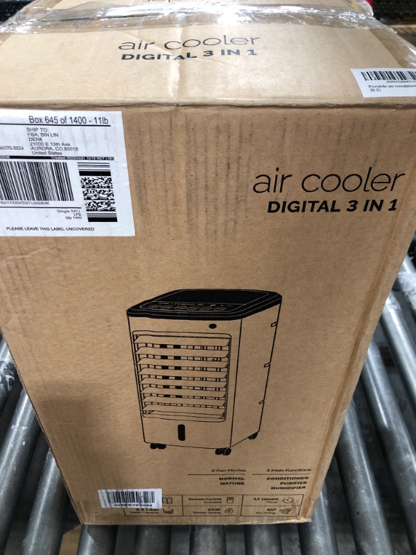 Photo 3 of Portable Air Conditioners[ 2023 Newest], 3 IN 1Air Conditioner Portable for Room, 65° Oscillation Swamp Cooler with 3 Wind Speeds, 4 Modes, 6 Ice Packs,12H Timer, Remote, Portable AC for Office Home 