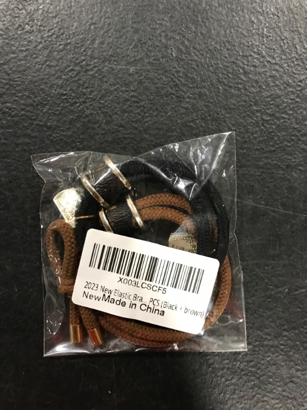 Photo 2 of 2023 New Elastic Bracelet Hair Ties, Looks Lovely On Your Wrist And Great in Your Hair, Suitable for All Hair Types, Hair Ties for Outdoor Sports, Yoga, Ball Games, Shopping Etc. 2 PCS (Black + brown)