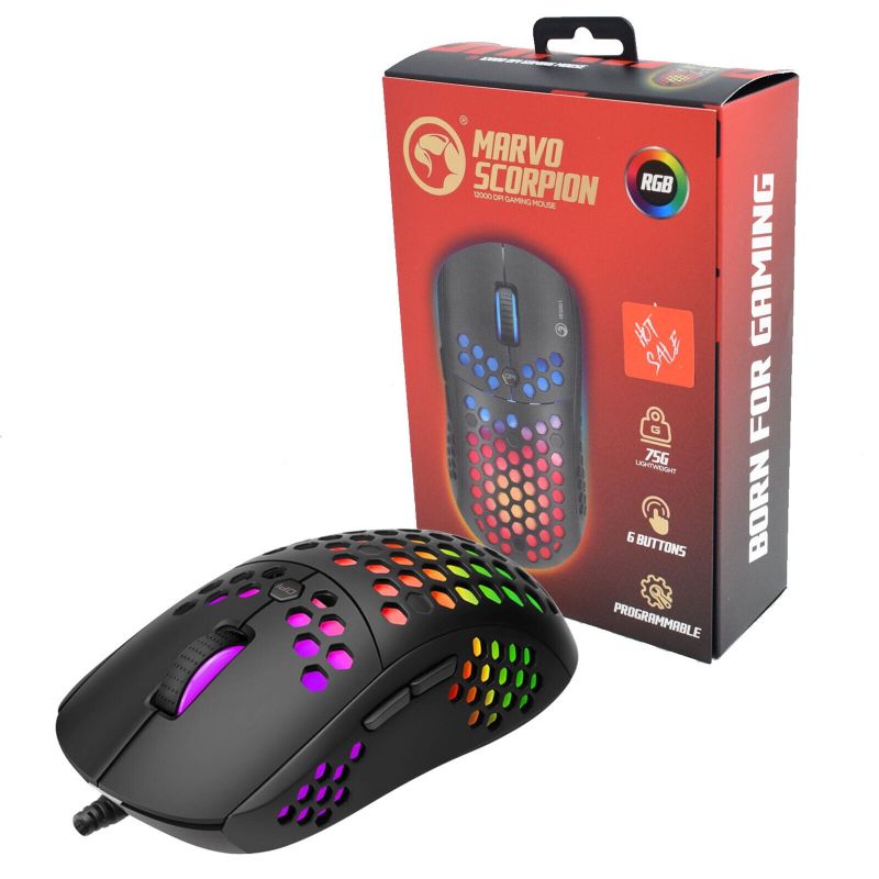 Photo 1 of Marvo Scorpion G961 Rgb Gaming Mouse, Usb, Unique Honeycomb Design