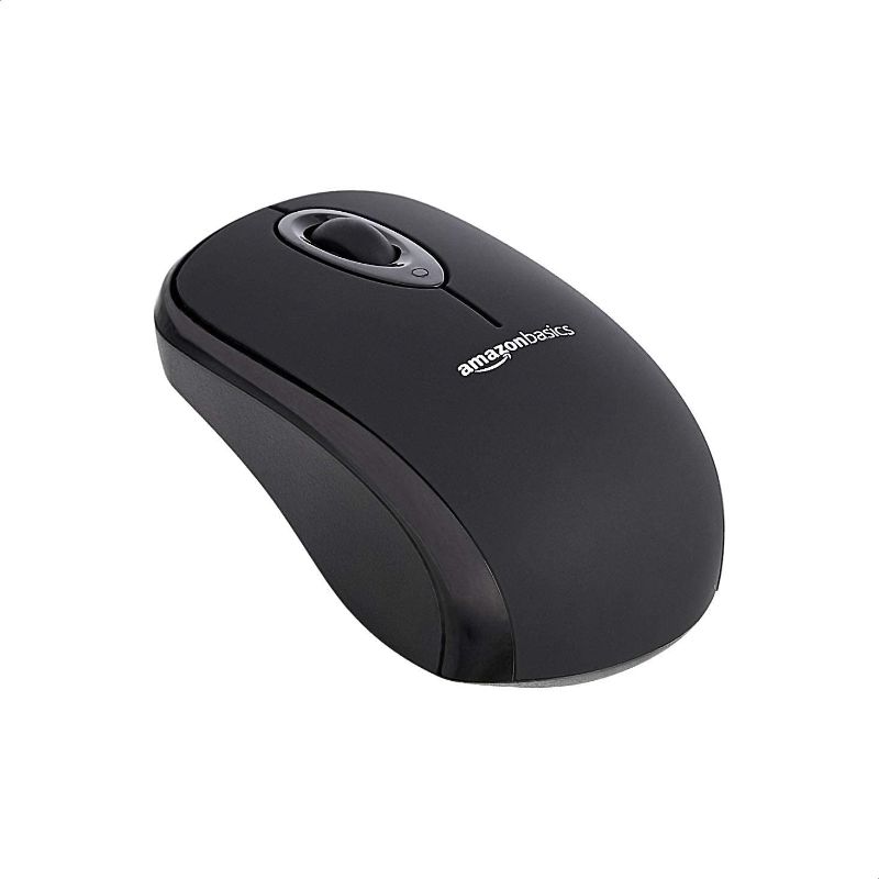 Photo 1 of Amazon Basics Wireless Computer Mouse with USB Nano Receiver - Black Black 1-Pack Mouse