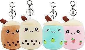 Photo 1 of Anboor 4 Pack Small Stuffed Animals Boba Plushies Animal Toy with Keychain Fruit Bubble Tea Plush Toy Party Favors Kindergarten Classroom Award Goodie Bag Fillers Gifts.  