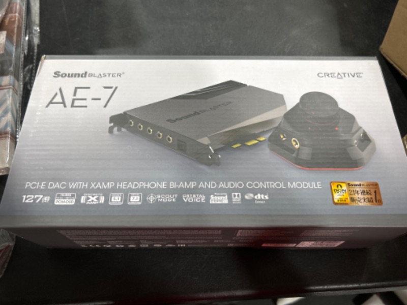 Photo 2 of Creative Sound Blaster AE-7 Hi-Res Internal PCIe Sound Card, Quad-Core Processor, 127dB DNR ESS SABRE-class 9018 DAC, Xamp Discrete Custom Bi-amp, Discrete 5.1/Virtual 7.1, Dolby, DTS Encoding (Black) Option 3: 127dB SNR with Audio Control Module