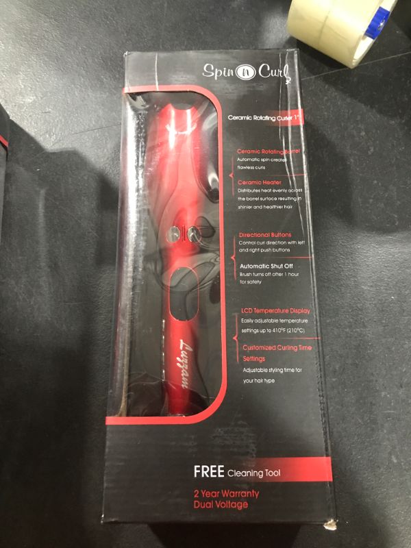 Photo 1 of Automatic Curling Iron 1". Perfect for Shoulder-Length Hair Between 6-16 inches. Fast Heating Hair Curler (Red)