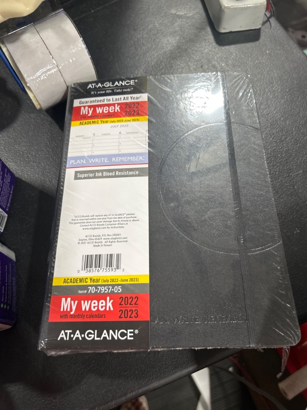 Photo 2 of AT-A-GLANCE 2022-2023 Planner, Weekly & Monthly Academic Appointment Book, 7-1/2" x 10", Medium, Plan.Write.Remember., Black (70795705) Medium 2022-2023 Old Edition