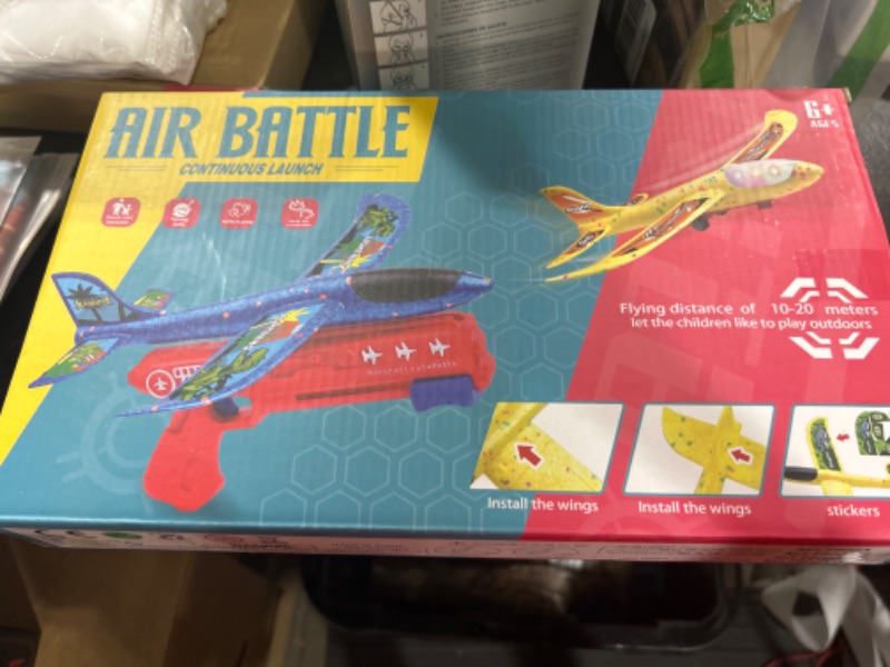 Photo 1 of 3 Pack Airplane Launch Toys with LED Lights and 2 Flight Modes, Perfect Outdoor Sports Flying Toy with 3 DIY Stickers for Boys and Girls 4 5 6 7 8 9 10 12 Years
