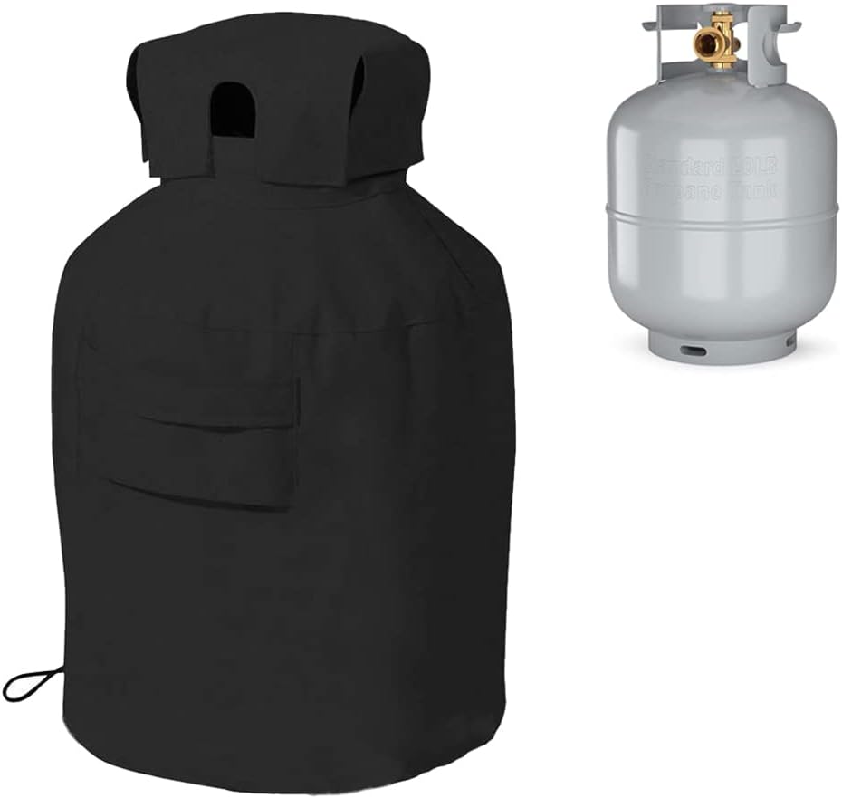 Photo 1 of 20 LB Propane Tank Cover, Ventilated Propane Gas Can Protection Cover, Heavy Duty Cylinder Propane Bottle Storage Bag, Waterproof & Weather Resistant, Dress up Your Tank, 14 x 21 Inches (Only Cover) 