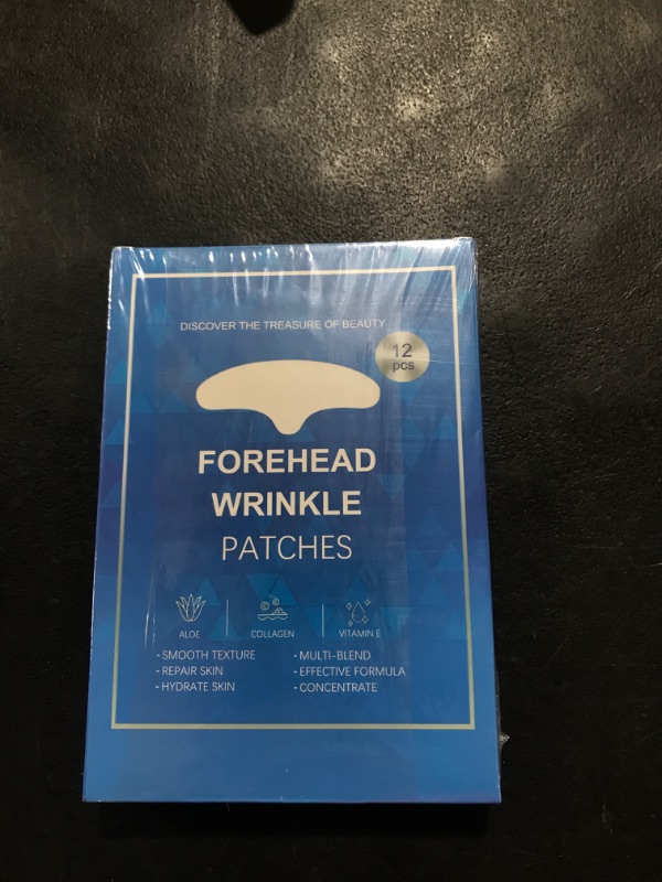Photo 1 of  Forehead Wrinkle Patches 12 Packs, Forehead Patches for Wrinkles, Anti Wrinkle Patches with Aloe, Collagen Vitamin E, The Forehead Wrinkles, Face Wrinkle Patches for Forehead Wrinkles Treatment