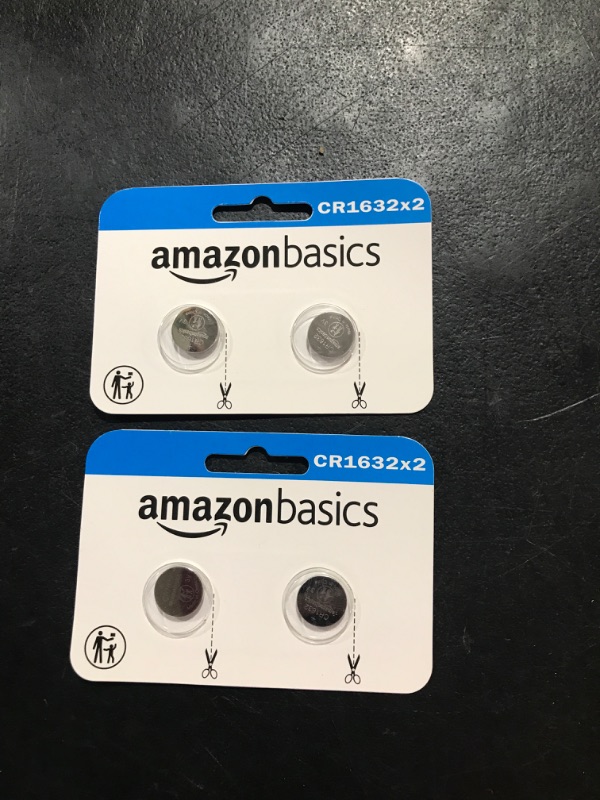 Photo 2 of Amazon Basics CR1632 Lithium Coin Cell Battery, 3 Volt, Long Lasting Power, Mercury Free - Pack of 2 2 Count (Pack of 2) CR1632