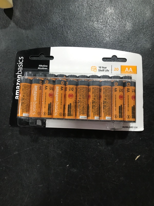 Photo 2 of Amazon Basics 20 Pack AA Alkaline Batteries - Blister Packaging 20 Count (Pack of 1)