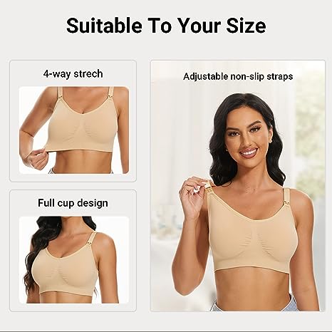 Photo 1 of Bodorma Nursing Bras for Breastfeeding Seamless Wirefree Maternity Sleep Bralette Full Bust Bra with Extra Extenders XL