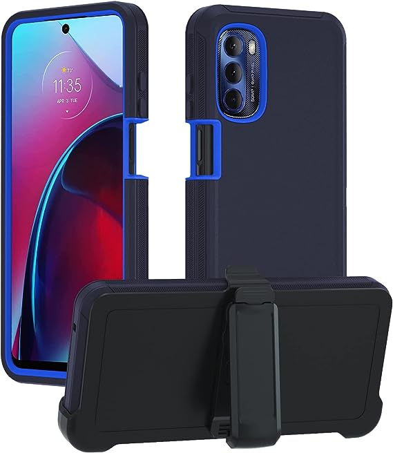 Photo 1 of Lodtmbzmg Compatible with Moto G-Stylus 5G 2022 Case,Shockproof Rugged Protection Mobile Cover ?Built-in 360° Kickstand Phone Case for Moto G Stylus 5G 2022(NOT 4G) (Dark -Blue) 