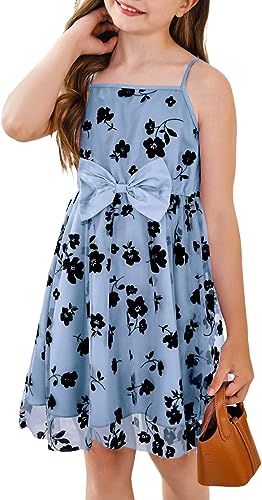 Photo 1 of blibean Girl Sleeveless Elegant Bow Strap Dress Size 5-12 Years 