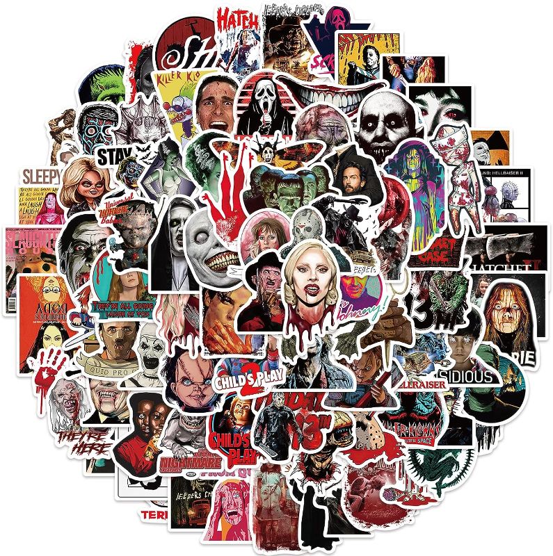Photo 1 of 100PCS Horror Movie Killer Stickers Halloween Decorations Laptop Sticker 