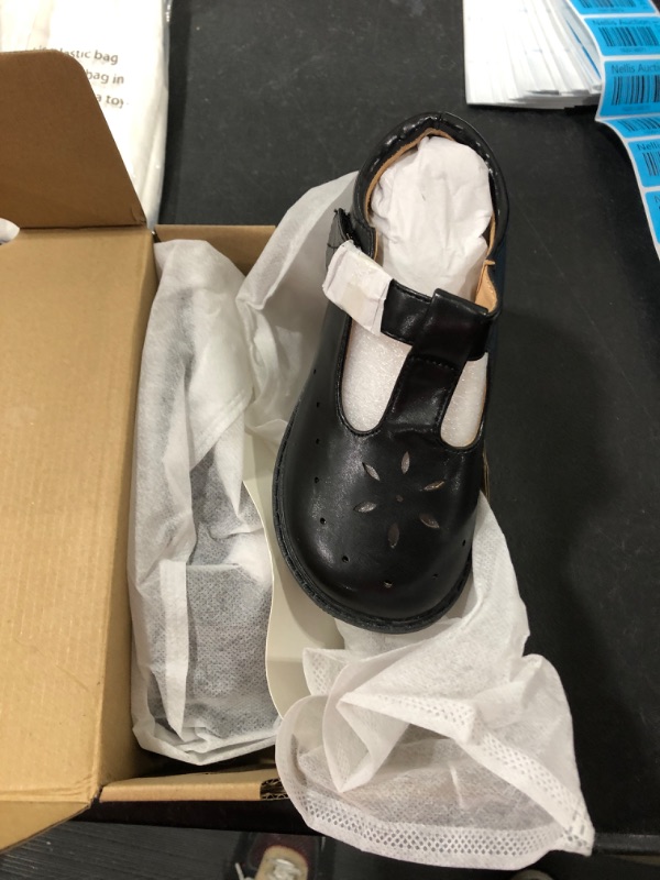 Photo 1 of Coutgo Girls Flats T Strap Mary Jane Shoes Faux Leather Ballet Uniform Oxford School Dress Shoes 11 Little Kid Black