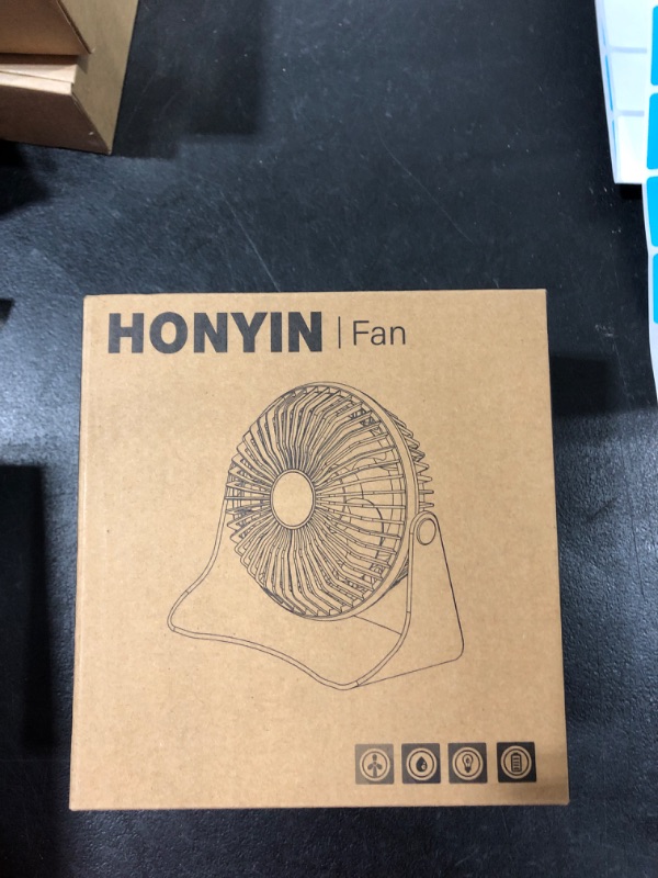 Photo 2 of HONYIN Small USB Desk Fan, 3 Speeds Desktop Table Cooling Fan, 360° Rotatable, Strong Wind, Quiet Personal Little Fan Powered by USB for Bedroom Home Office Black