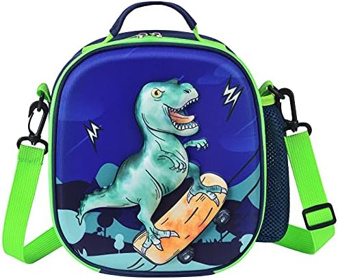 Photo 1 of 3D Dinosaur Lunch Box - 3D Insulated Kids Lunch Box for Boys Lunch Bag School Preschool Picnic Lunchbox Crossbody Waterproof Reusable Thermal Lunch Tote Bag with Detachable Strap