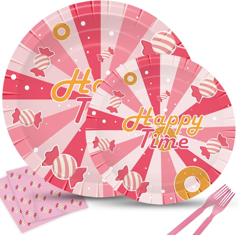 Photo 1 of 
98 Pieces Pink Plates Party Supplies 