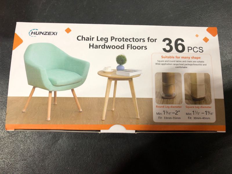 Photo 3 of 36 Pcs Chair Leg Protectors for Hardwood Floors, Silicone Chair Leg Covers, Chair Leg Caps with Soft Felt Bottom, Chair Leg Sliders for Wood Floors - Prevent Scratches and Noise