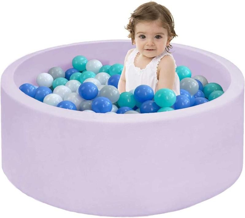 Photo 1 of Bebikim Baby Ball Pit - Deluxe Memory Foam Ball Pit for Toddler 1-3 Birthday Gift,Kids Ball Pit can Use with Toddlers Slider Infant Round Soft Playpen for Indoor Outdoor( Balls Not Included) PURPLE 