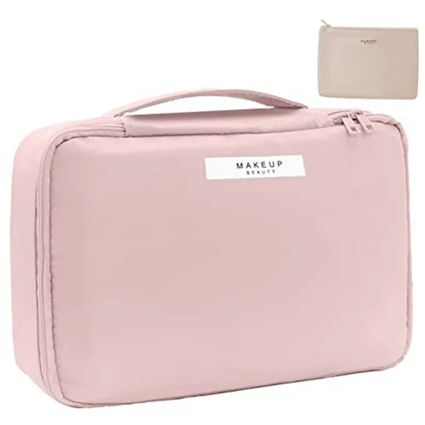 Photo 1 of Allinbag Travel Makeup Bag Cosmetic Bag Toiletry bag Makeup bags for women and girls Pink