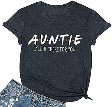 Photo 1 of Aunt Shirt for Women Auntie Shirts Funny Auntie Life Rainbow Love Short Sleeve Adult Graphic Tee SIZE  M
