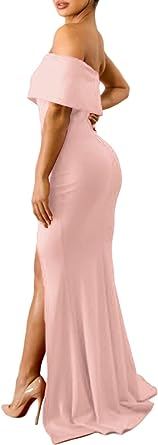 Photo 1 of Asvivid Womens Off The Shoulder One Sleeve Slit Maxi Party Evening Dress Gown
2x