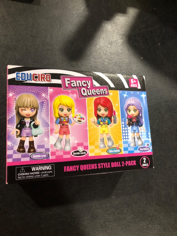 Photo 2 of EDUCIRO Surprise Fancy Queens Toys Building Set (2 Pack) - Dress Up Dolls Set with 33 Surprises Accessories for Gilrs and Kids 6+ Gifts, Channel Host and Stylist Theme Channel Host and Idol Magical Stylist
