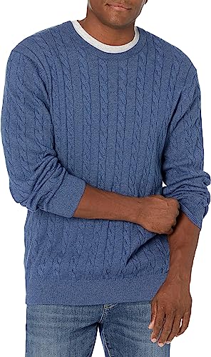 Photo 1 of Goodthreads Men's Soft Cotton Cable Stitch Crewneck Sweater SMALL