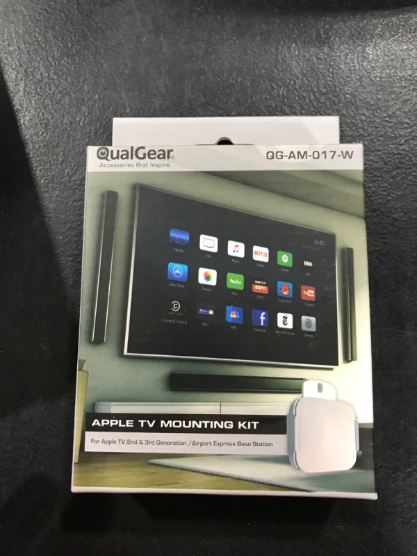 Photo 2 of QualGear QG-AM-017-W Mount for Apple TV/AirPort Express Base Station (For 2nd & 3rd Generation Apple TVs) White