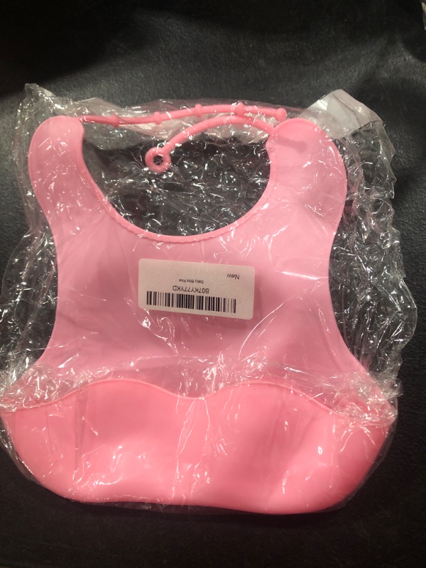 Photo 2 of Dreamslink Waterproof Silicone Drool Baby Bib Easily Wipes Clean, Pink
