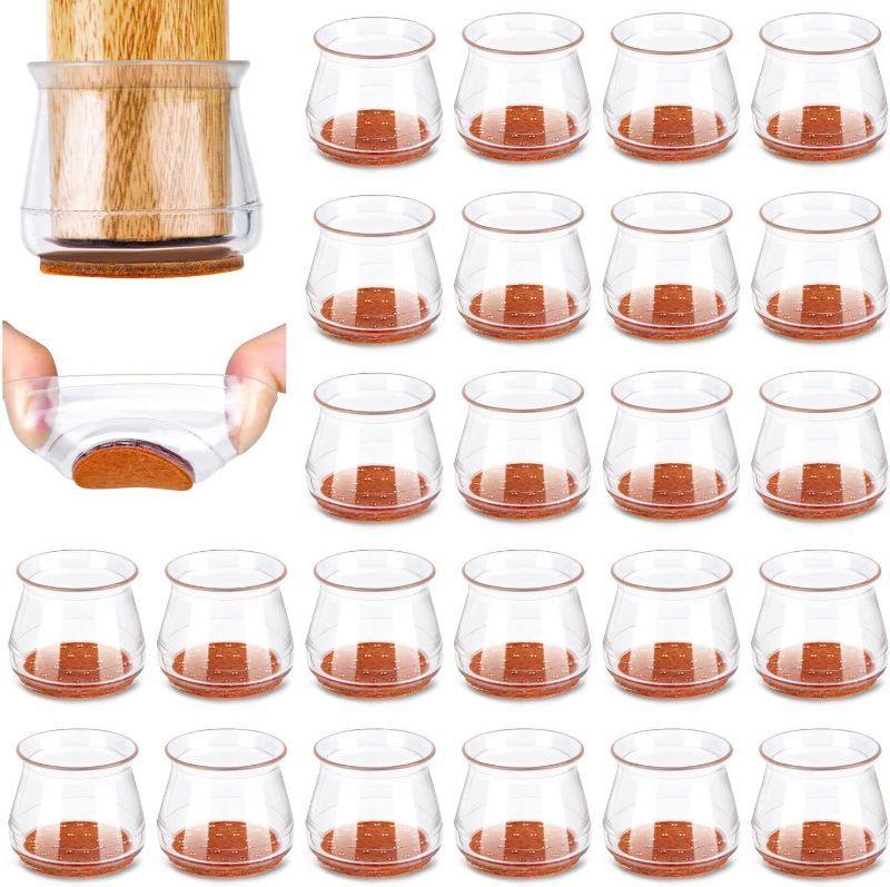 Photo 1 of 24Pack Silicone Chair Leg Floor Protectors, Chair Leg Protectors for Hardwood Floors, Rubber Chair Feet Caps Covers Pads, Protecting Furniture Table Wood Floors