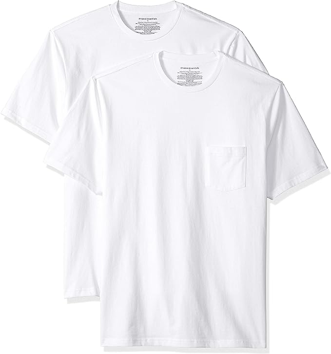 Photo 1 of Amazon Essentials Men's Regular-Fit Short-Sleeve Crewneck Pocket T-Shirt, Multipacks Size: Medium