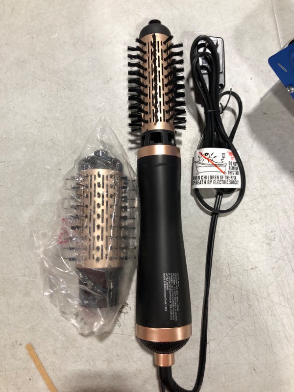 Photo 2 of DAILYLIFE Blow Dryer Brush, Rotating Hair Dryer Brush with 2 Brushes (1.5" & 2"), 4-in-1 Hot Air Brush and Styler Volumizer for Drying, Curling, Straightening, Comb, Black, Gold