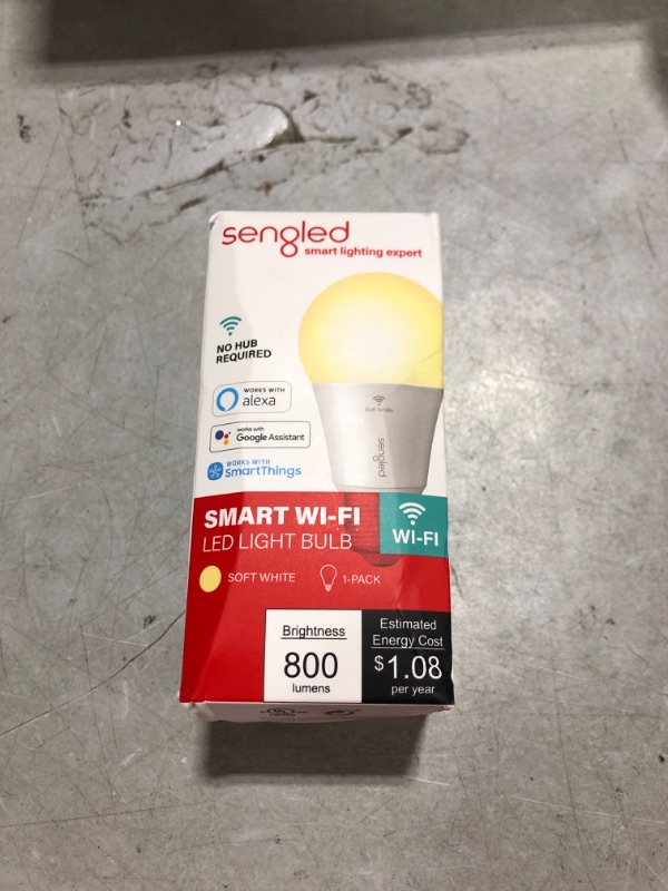 Photo 2 of Sengled Alexa Light Bulb, WiFi Light Bulbs No Hub Required, Smart Bulbs that Work with Alexa, Google Home, Dimmable Smart LED Bulb, A19 Soft White (2700K), 800LM 60W Equivalent, 1 Pack 60w - 1 Pack Soft White