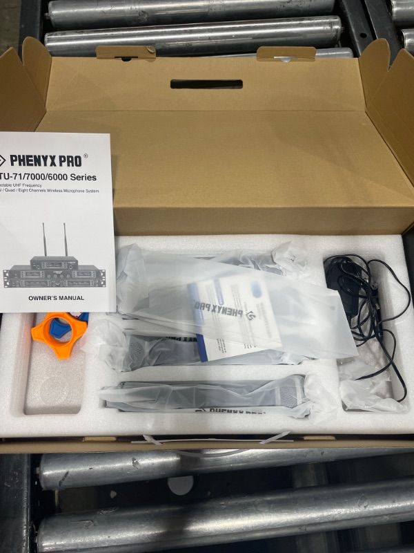 Photo 1 of Phenyx Pro Wireless Microphone System, Quad Channel Wireless Mic, w/ 4 Handheld Dynamic Microphones, 4x40 Channels, Auto Scan, Long Distance 328ft, Microphone for Singing, Church, Karaoke (PTU-7000A)