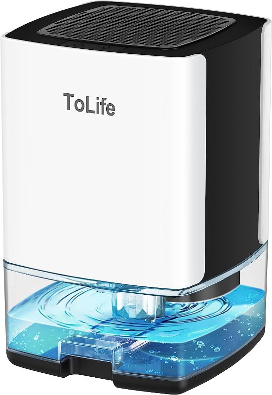 Photo 1 of 
ToLife Dehumidifiers for Home 30 OZ Water Tank with Auto-Off, Portable Small Dehumidifier for Room, Bathroom, Bedroom, RV, Closet 500 sq.ft, 7 Colors LED