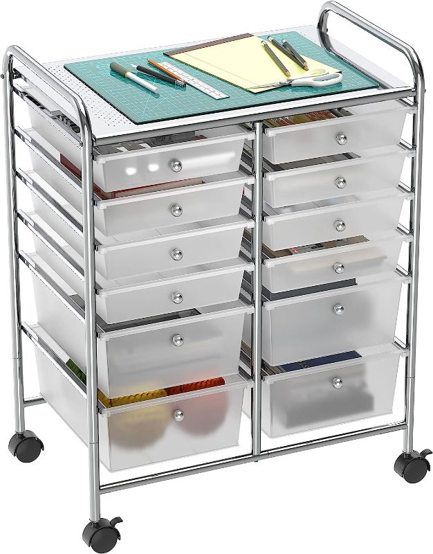 Photo 1 of 
SimpleHouseware Utility Cart with 12 Drawers Rolling Storage Art Craft Organizer on Wheels