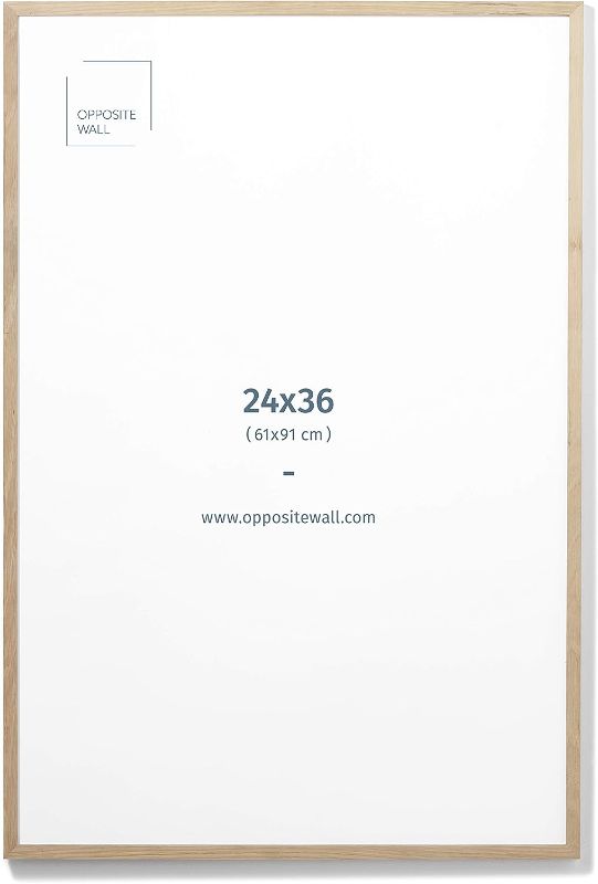 Photo 1 of (24x36 in | 61x91 cm) Natural Solid Oak Wood Picture Frame Poster Frame Wall Photo Frame