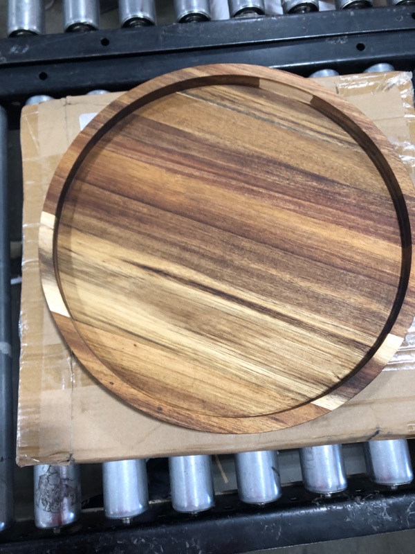 Photo 1 of 11" Acacia Wood Lazy Susan Organizer Kitchen Turntable for Cabinet Pantry Table Organization
