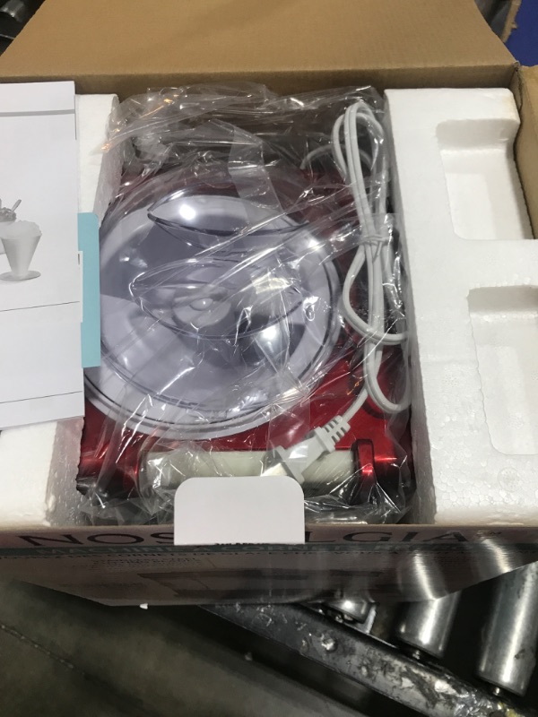 Photo 1 of Nostalgia Snow Cone Shaved Ice Machine & Nostalgia Extra Large Diner-Style Coca-Cola Hot Dog Steamer and Bun Warmer & Nostalgia Vintage Table-Top Popcorn Maker, 12 Cups, Oil Free, Red