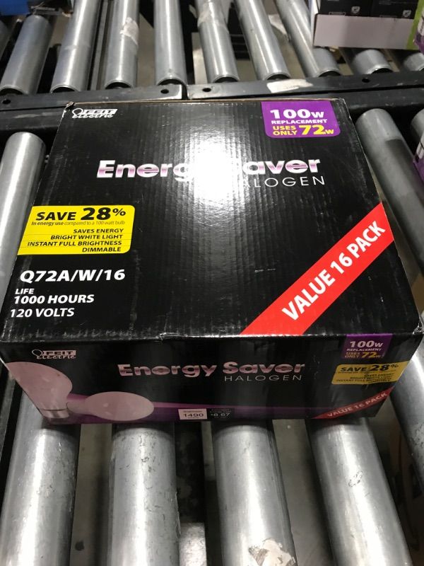 Photo 1 of 72-Watt A19 E26 Halogen White Light Bulb, Soft White 2700K (16-Pack)