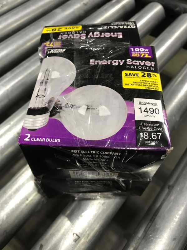 Photo 2 of 100-Watt Equivalent Warm White General Purpose Halogen Light Bulb Clear 3 Packs of 2